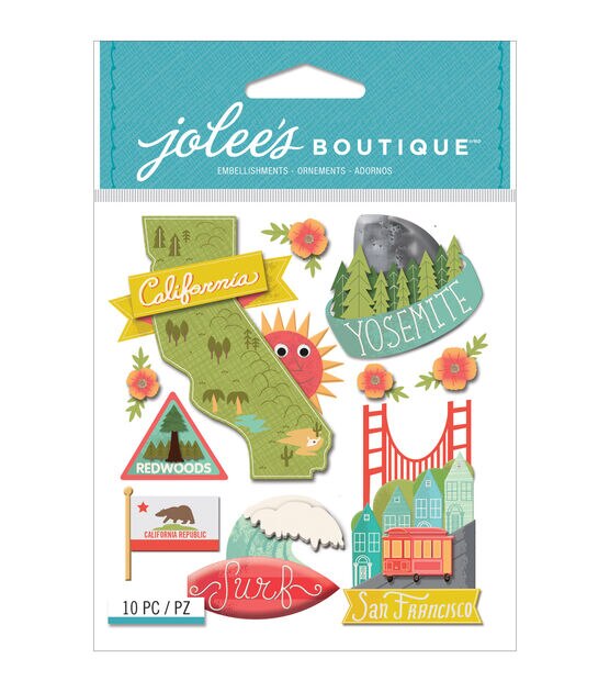 Jolee's Boutique 10 Pack Dimensional Stickers California
