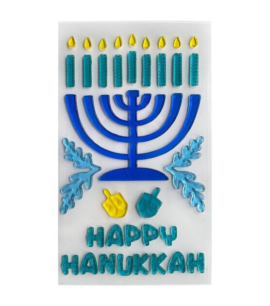 6" x 12" Hanukkah Menorah Window Gel Clings by Place & Time