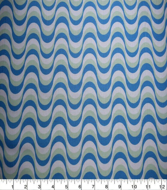 Blue Groovy Stripes Quilt Cotton Fabric by Quilter's Showcase, , hi-res, image 2