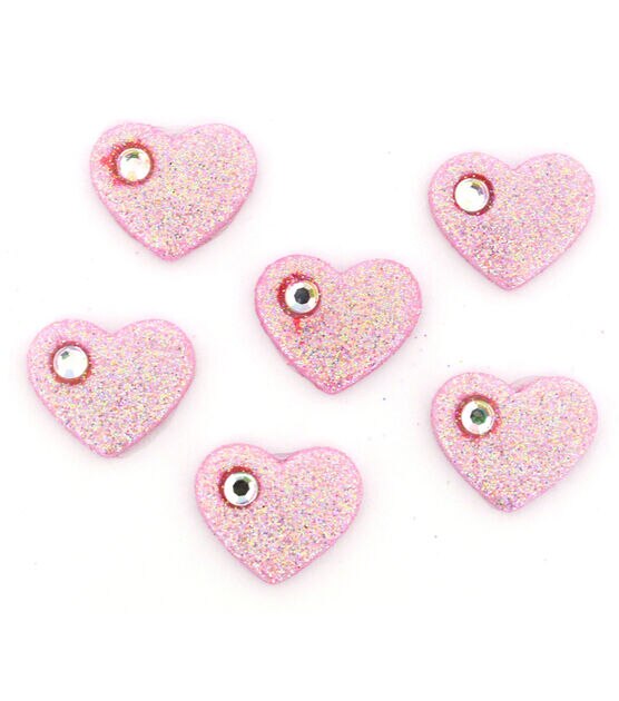 Dress It Up 6ct Little Girl Rhinestone Hearts Novelty Buttons