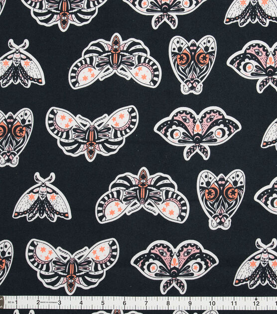 Super Snuggle Spooky Pink Moths Flannel Fabric