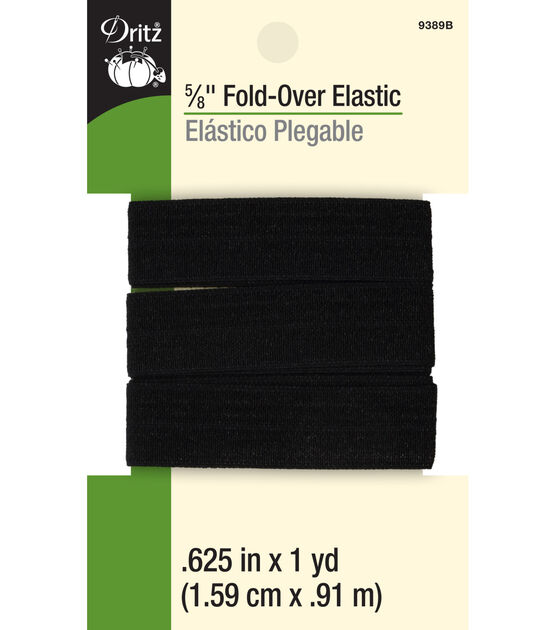 5/8 In Foldover Elastic Black- 1Yd