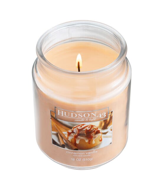 18oz Vanilla Cinnamon Scented Jar Candle by Hudson 46, , hi-res, image 4