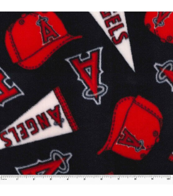 Fabric Traditions Los Angeles Angels Fleece Fabric Tossed