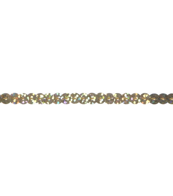 Simplicity Holographic Single Sequin Apparel Trim 0.25''x9' Gold