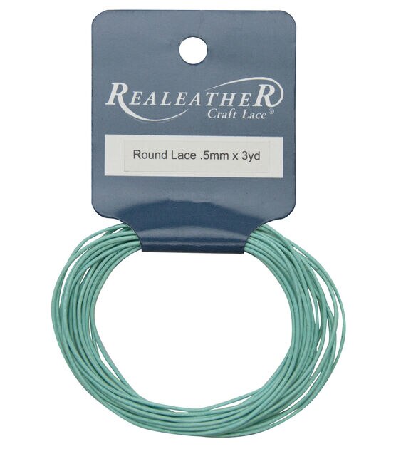 Realeather .5mm Leather Cord, Lt. Blue, 3 yards