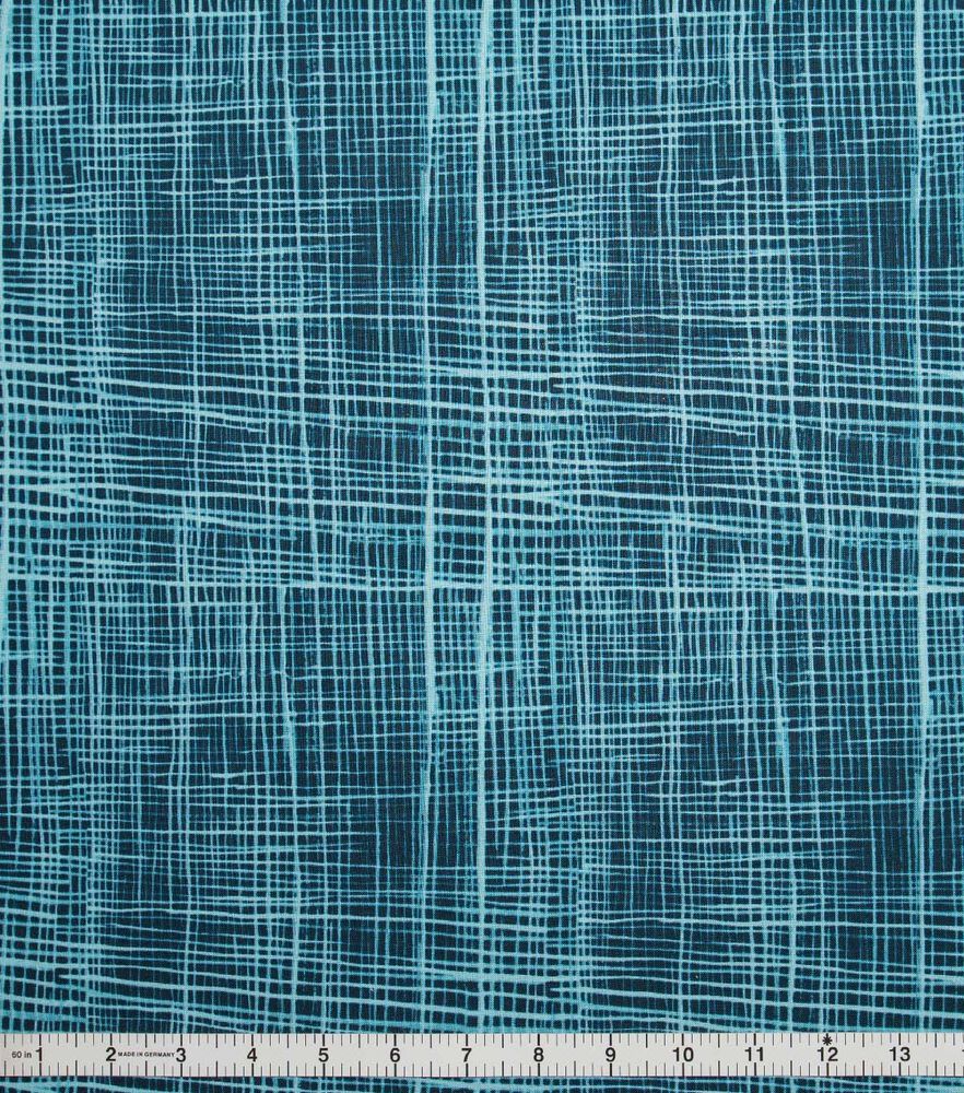 Crosshatch Quilt Cotton Fabric by Keepsake Calico, Teal, swatch, image 3