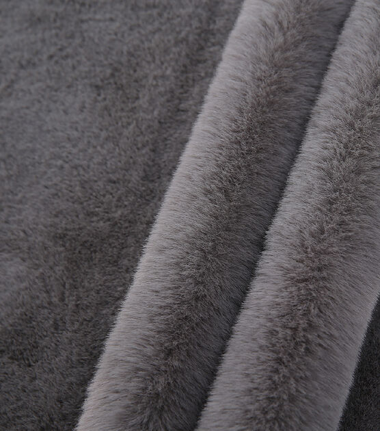 Lightweight Decor Fabric Grey Super Soft Fur, , hi-res, image 2