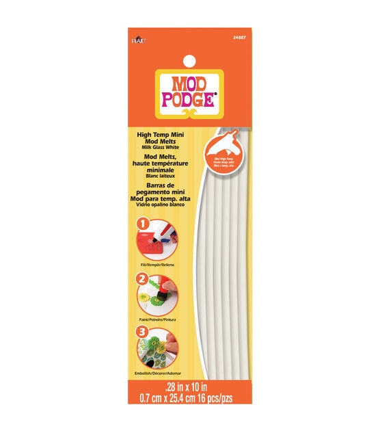 Mod Podge High Temp Mod Melts .28"X10" 16 Pkg Milk Glass White