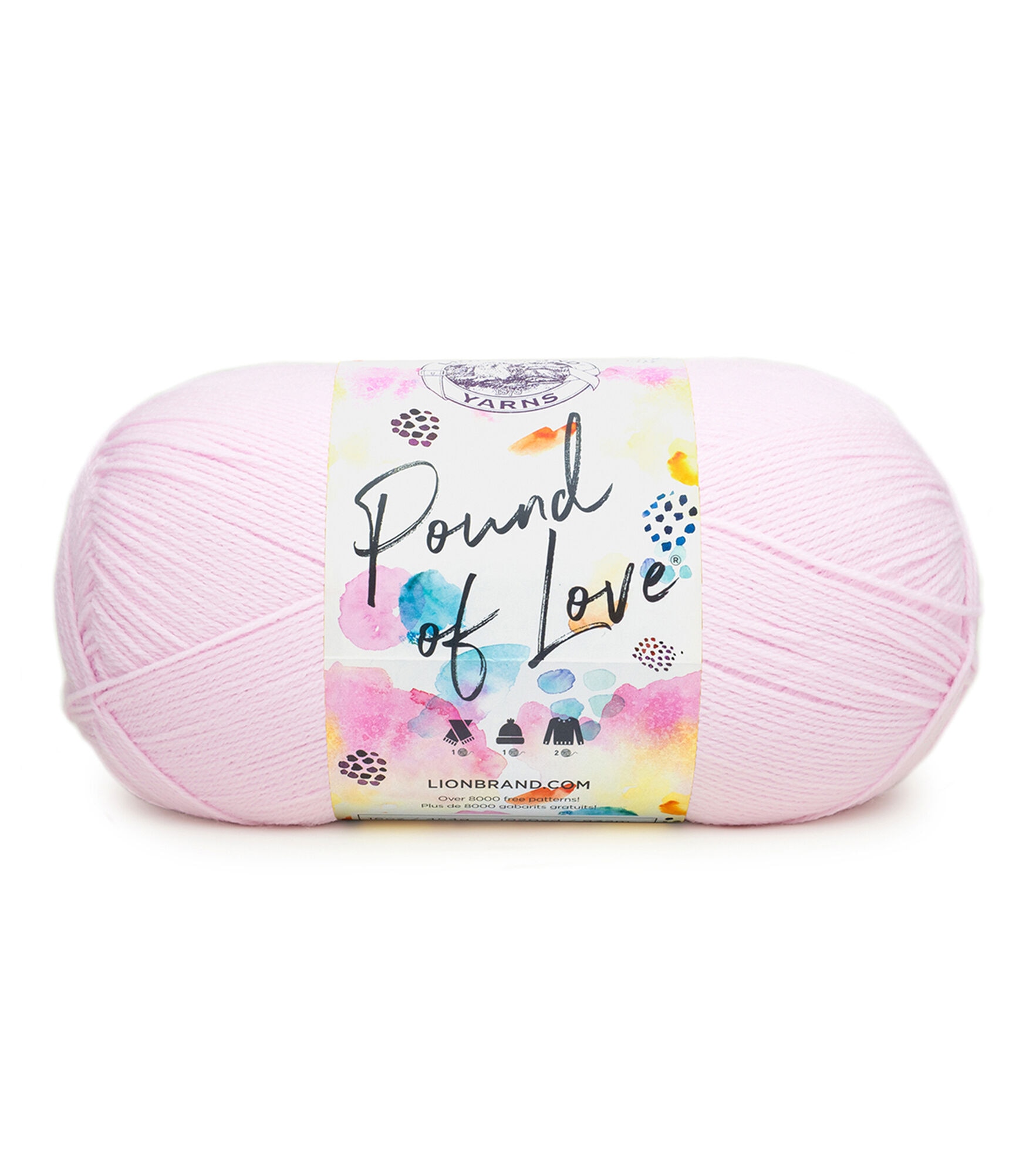 Lion Brand Pound Of Love 1020yds Worsted Acrylic Yarn, Pastel Pink, hi-res