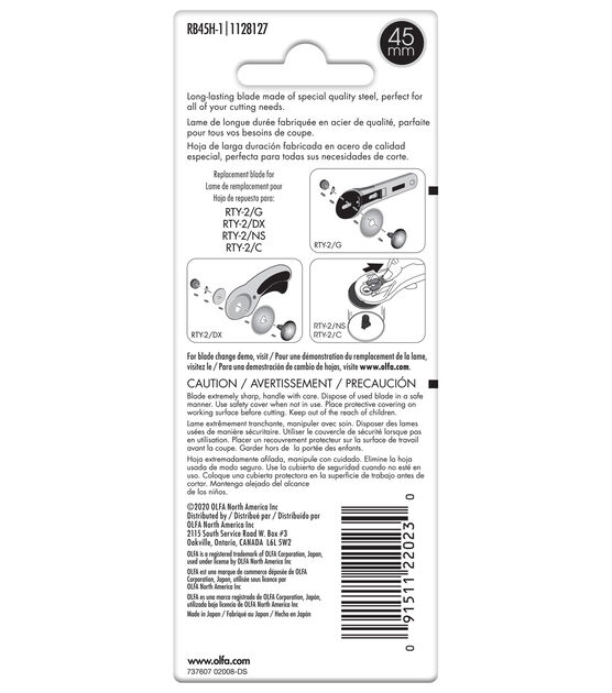 Olfa 45mm Endurance Rotary Blade, , hi-res, image 3