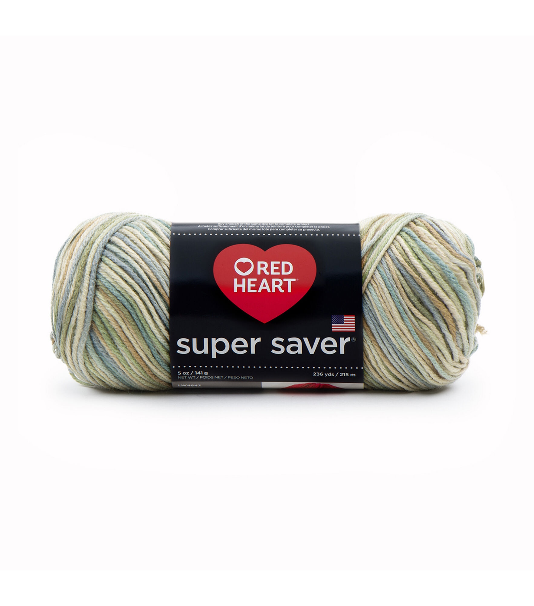 Red Heart Super Saver Worsted Acrylic Yarn, Aspen Print, hi-res