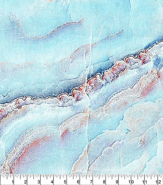 Crystal Marbling Blue Cotton Canvas Fabric, , hi-res, image 2
