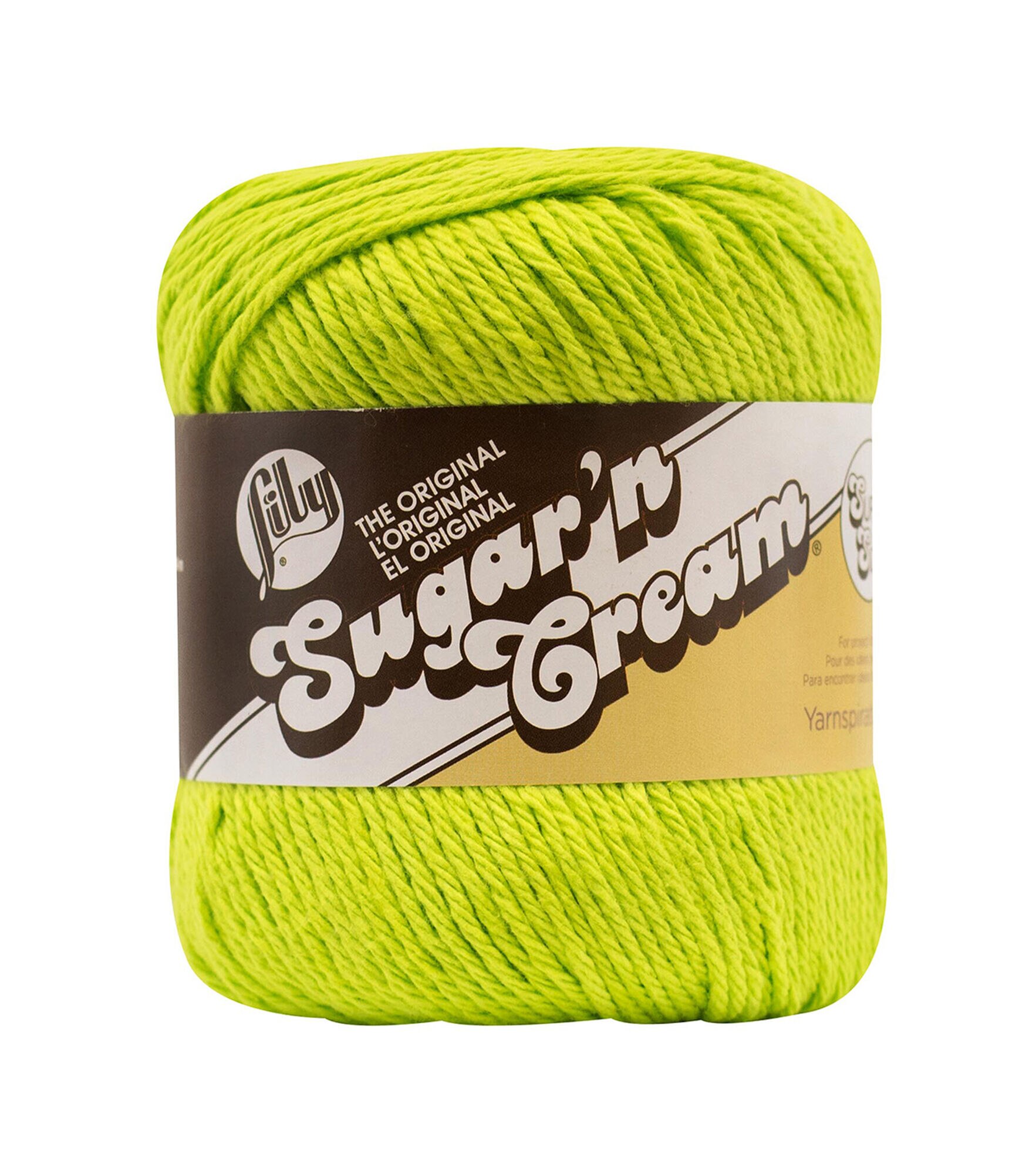 Lily Sugar'n Cream Super Size Worsted Cotton Yarn, Hot Green, hi-res