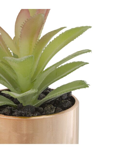 Northlight 5" Green Artificial Aloe Plant in a Rose Gold Pot, , hi-res, image 4