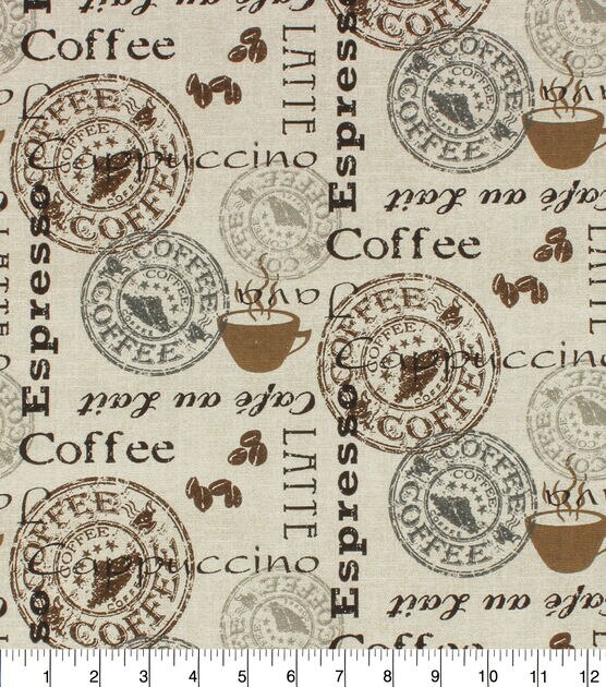 Espresso Latte Cotton Canvas Home Decor Fabric, , hi-res, image 2