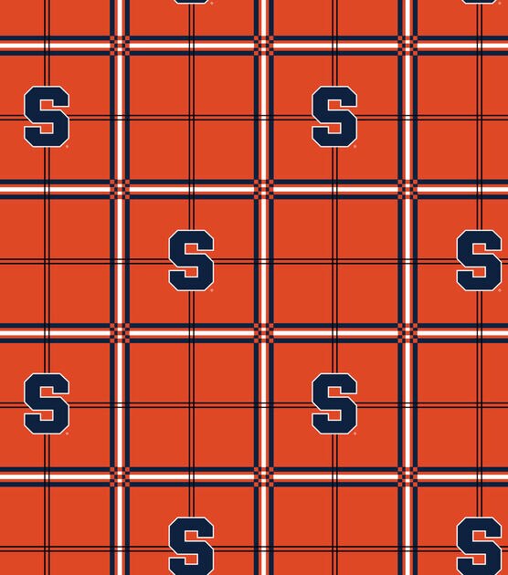 Syracuse University Orange Flannel Fabric 42" Plaid