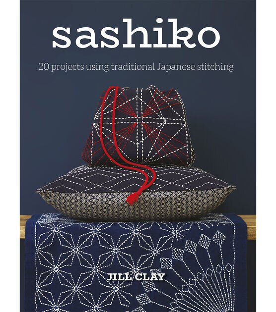 Product of Gifu Japan Hida Sashiko Kit, Japanese Traditional Pattern Sewing Set, Thread, Needle, Thimble, and 3 White Cottoncloth with Grid Line Print (Kit A)