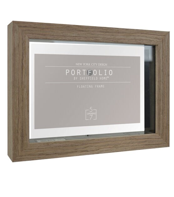 Sheffield Home 5" x 7" Brown Portfolio Casual Rustic Floating Frame