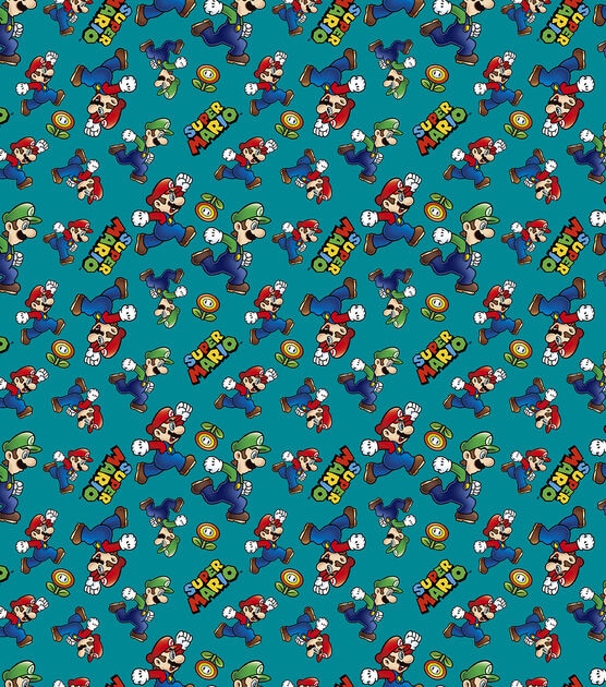 Nintendo Mario Luigi Toss Cotton Fabric, , hi-res, image 2