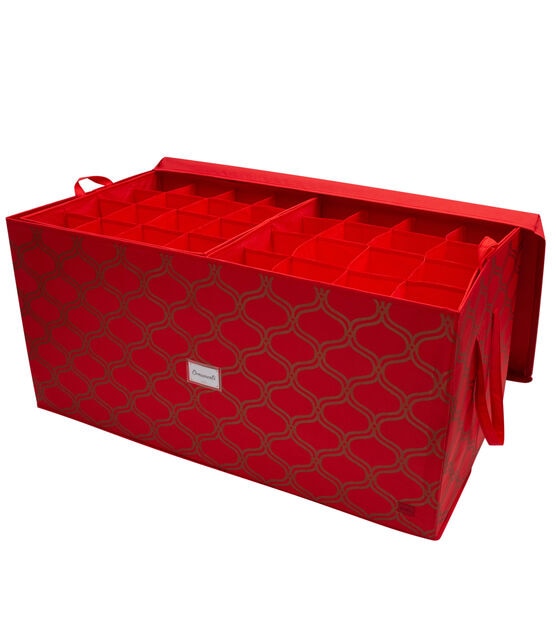Simplify 37.5" x 19" Red 96 Ornament Storage Box