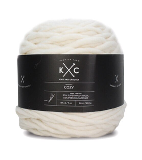 Cozy 87.5yds Super Bulky Wool Blend Yarn by K+C, , hi-res, image 1