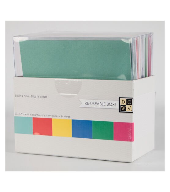 DCWV 5 1/2"x5 1/2" Box of Cards and Envelopes: Brights