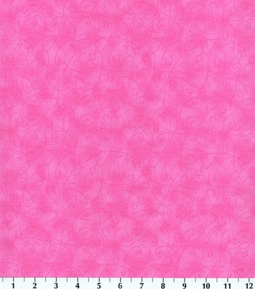 Fabric Traditions Hearts Cotton Fabric by Keepsake Calico, Pink, swatch, image 1