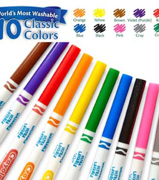 Crayola 10ct Classic Washable Fine Line Markers, , hi-res, image 5