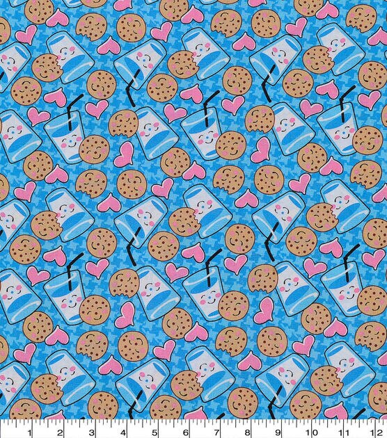 Cookies And Milk Novelty Cotton Fabric, , hi-res, image 2