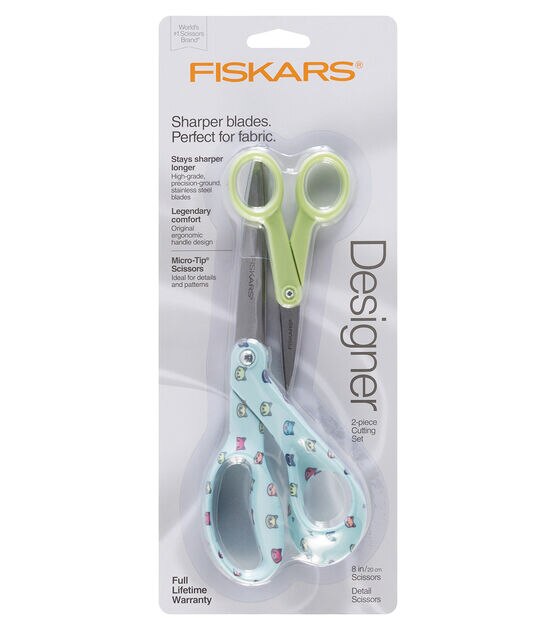 Fiskars 8" Bent and 5" Micro Scissors Kitties