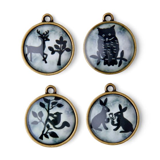 4ct Oxidized Brass & Black Animal Bubble Top Charms by hildie & jo, , hi-res, image 2