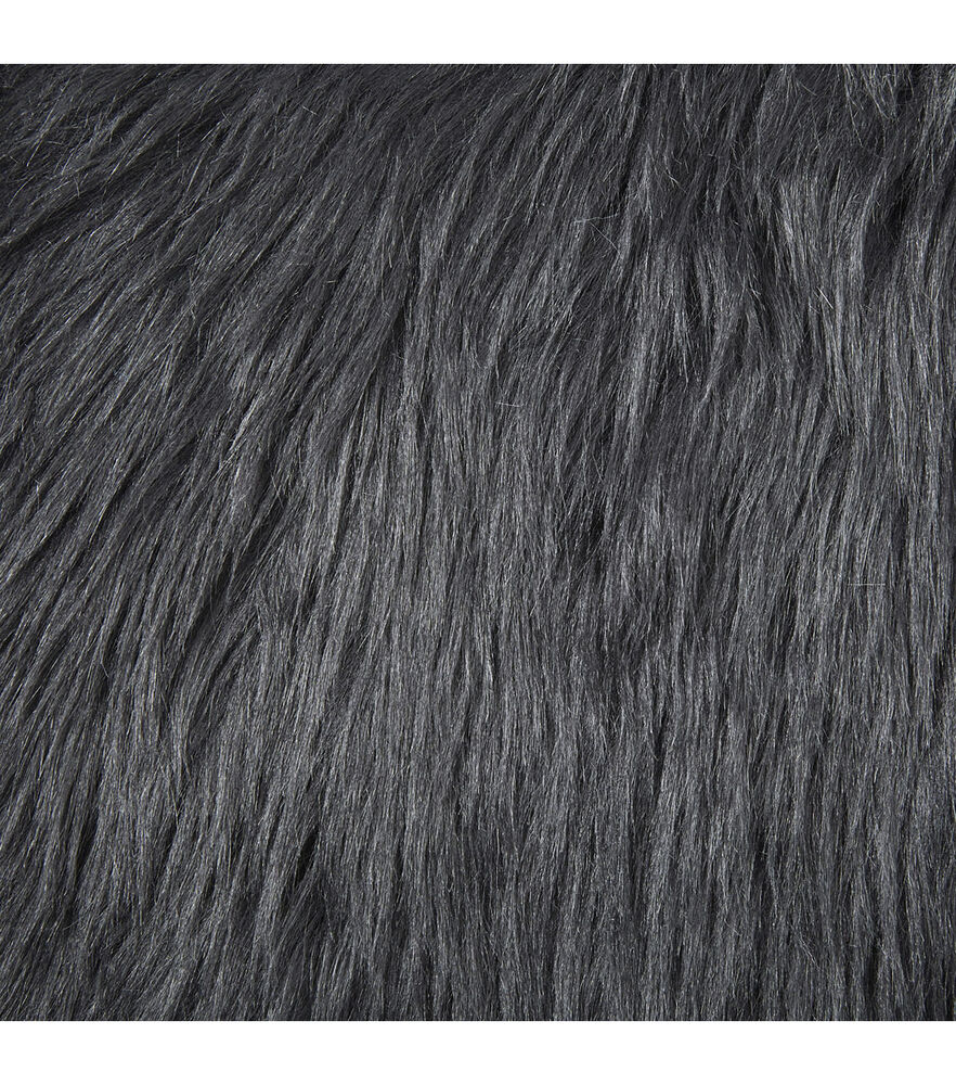 Husky Faux fur Fabric, Black, swatch, image 4