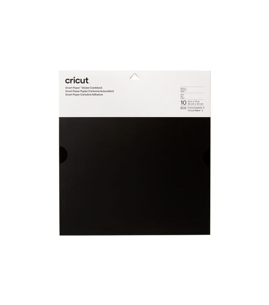 Cricut 13" x 13" Black Smart Paper Sticker Cardstock Sheets 10ct