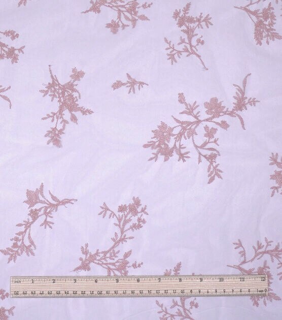 Embroidery Floral On Mesh Pink, , hi-res, image 2