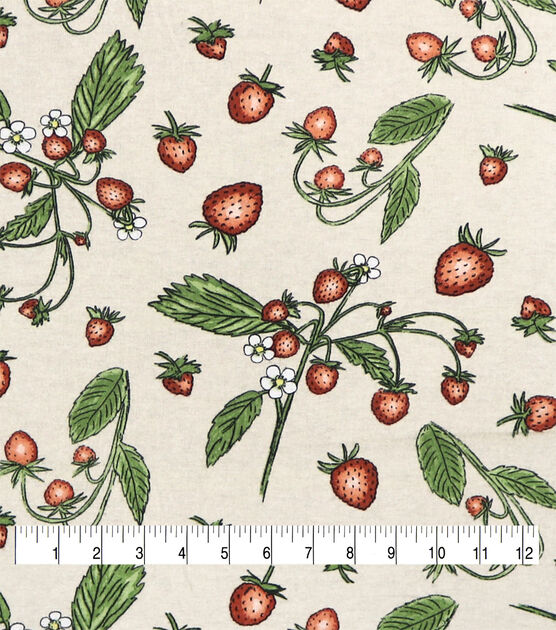 Strawberries Super Snuggle Cotton Fabric, , hi-res, image 3