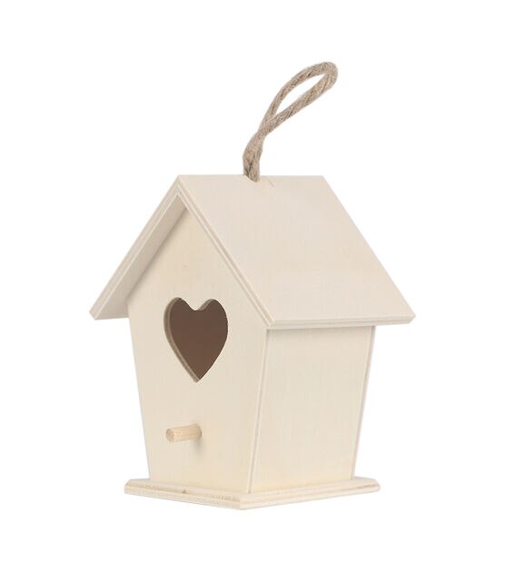 4" Wood Birdhouse With Heart Cutout by Park Lane, , hi-res, image 2