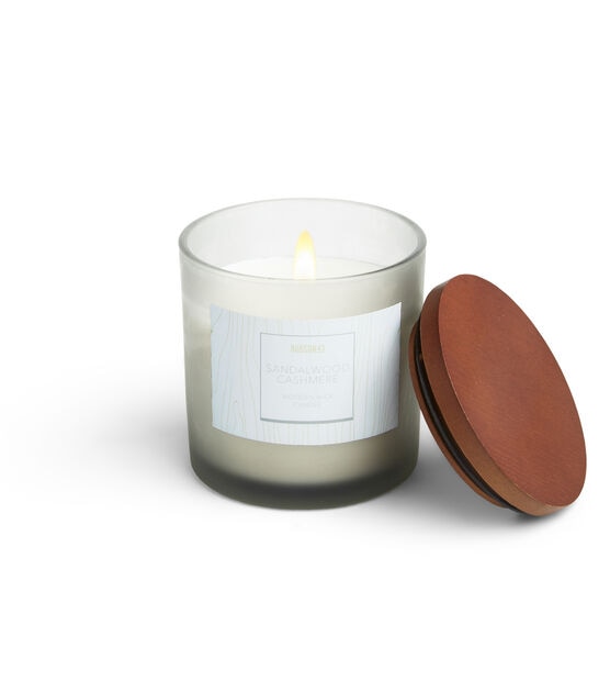 Haven St. Candle Co. Sandalwood Cashmere Scented Wooden Wick Jar Candle