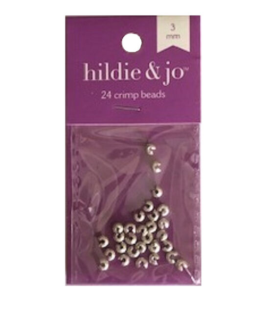 3mm Shiny Silver Stardust Metal Crimp Beads 24pc by hildie & jo
