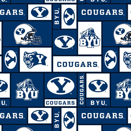 Brigham Young University Cougars Fleece Fabric Block