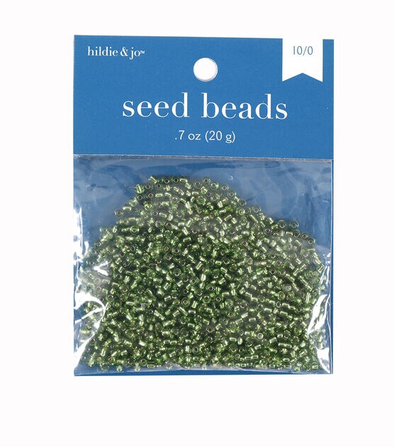 0.7oz Christmas Green Round Rocaille Glass Seed Beads by hildie & jo