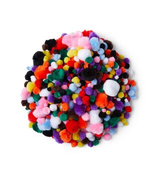 Pop! 7mm Multicolor Assorted Pom Poms 100ct - White - Kids Craft Basics - Kids
