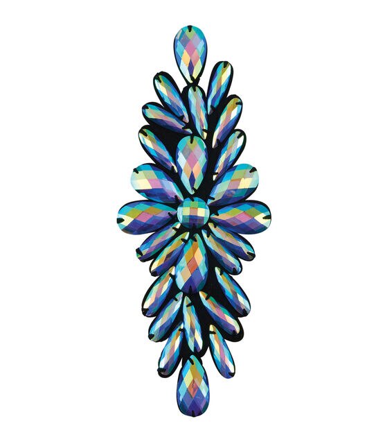 Yaya Han Iron on Queen Jewel Embellishment 3'' Blue, , hi-res, image 2