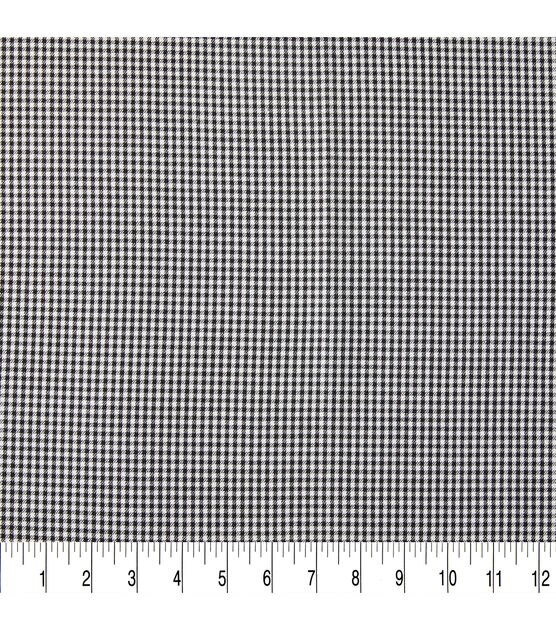 Black & White Micro Gingham Cotton Viscose Fabric, , hi-res, image 3