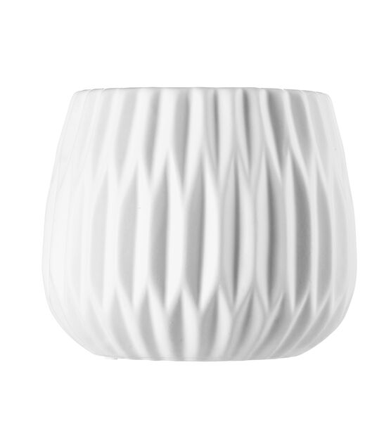 6" White Ceramic Container by Bloom Room