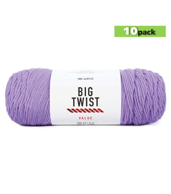 10pk Solid Pink Medium Weight Acrylic 380yd Value Yarn by Big Twist by Big  Twist