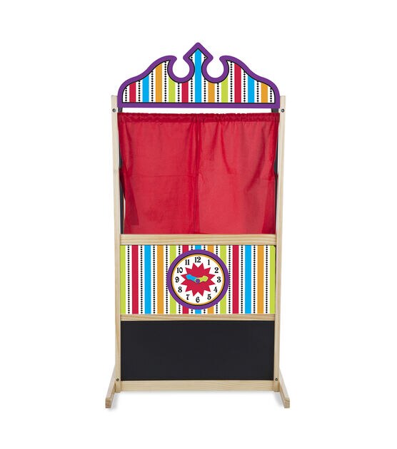 Melissa & Doug 52" Wood Deluxe Puppet Theater Toy With Clock
