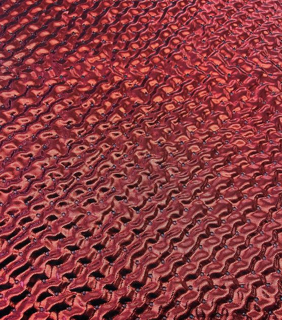 Red 3D Texture Metallic Knit Fabric by The Witching Hour