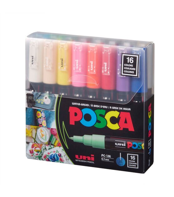 POSCA 1M Extra-Fine Bullet Tip Paint Marker - White - Perfect for
