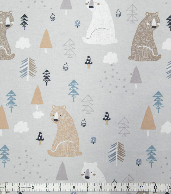 Super Snuggle Sleepy Bears Flannel Fabric